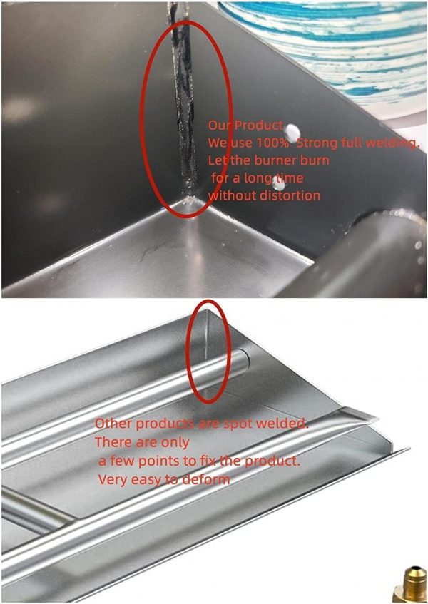15"-28" Burner Pan for Gas Fireplace Gas Fireplace Burner Gas fire pits Gas Logs Propane Burner （Two Pipe） - Image 2