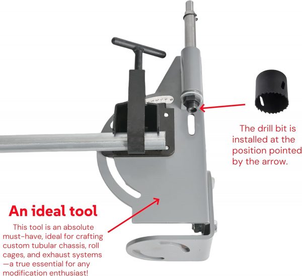 Notcher Roll Cage Tube Joint Tubing Notcher with Instructions, Built-In Protractor Gauge with Degree Angle, Premium Holesaw Blade - Image 4