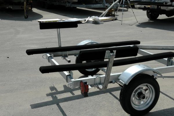 Boat Trailer Guides 2 Foot Bunk Boards Kit - 24 Inch Carpeted Guide On Tilting Side Bunks for High Beam, Box or C-Channel Trailers with Mounting Frames and Hardware - Image 9