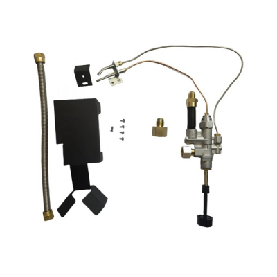 Manual Safety Pilot Control System for Gas Log Sets – Compatible with Natural Gas & Propane, Includes Heat Shield and Pilot Kit