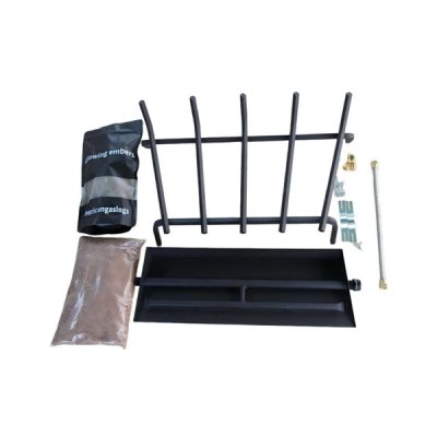 18"-30" Burner Pan for Gas Fireplace Gas Fireplace Burner Gas Logs Propane Burner（Two Pipe）