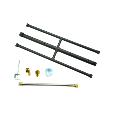 Rectangular Gas Fire Pit and Fireplace H-Burner with 3 Pipes