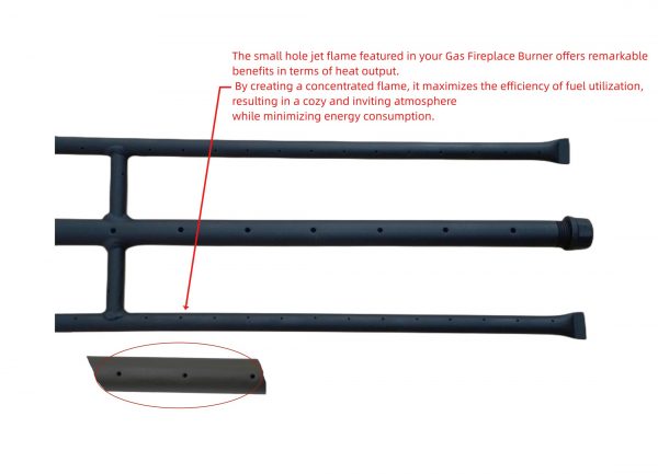Rectangular Gas Fire Pit and Fireplace H-Burner with 3 Pipes - Image 2